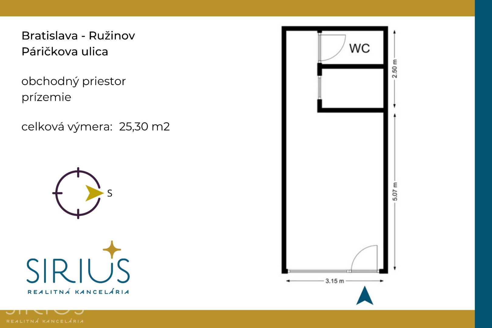PÁRIČKOVA, obchodný priestor, 25 m2 – atraktívna lokalita NIVY